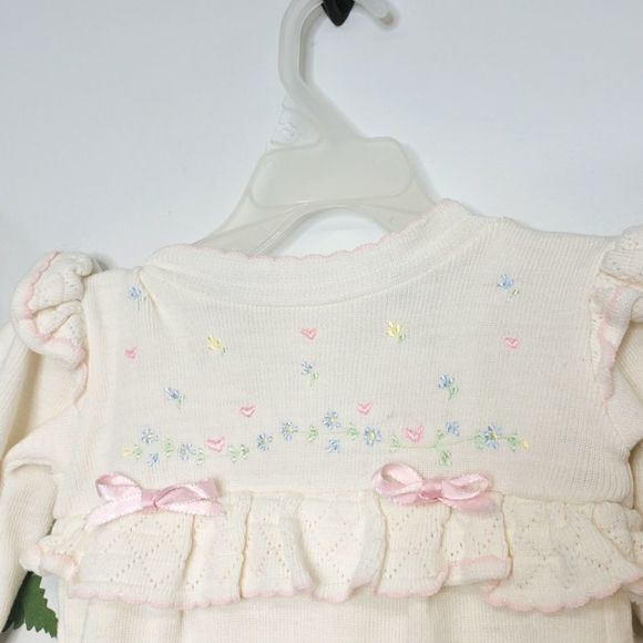 Vintage Baby Kisses Knit Romper Size 3/6 Months - Picture 2 of 15